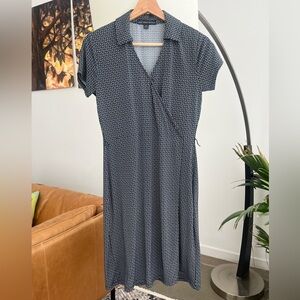 ‘346’ Brooks Brothers Navy Rope Pattern Faux Wrap Dress